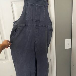 Dark Gray Denim Overalls